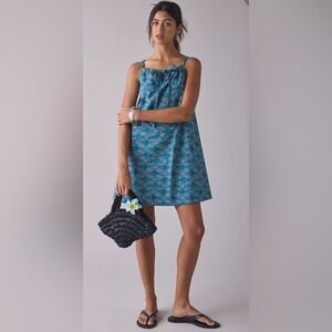 Unban outfitters BDG Eva Tie-Front Ruched Strap Trapeze Mini Dress